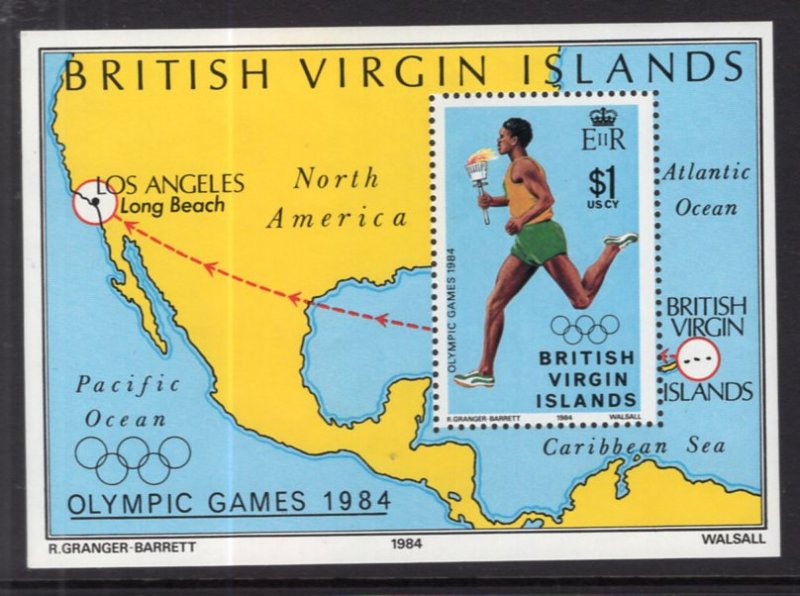 British Virgin Islands 477 Summer Olympics Souvenir Sheet MNH VF