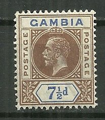 1912 Gambia 7½d KGV MNH