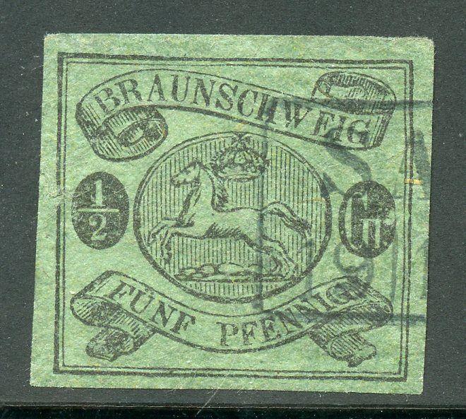 GERMAN STATES BRUNSWICK  SCOTT#6 USED 4  MARGIN  --SCOTT $240.00