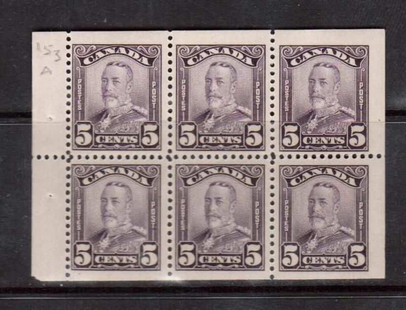 Canada #153a VF Mint Booklet Pane