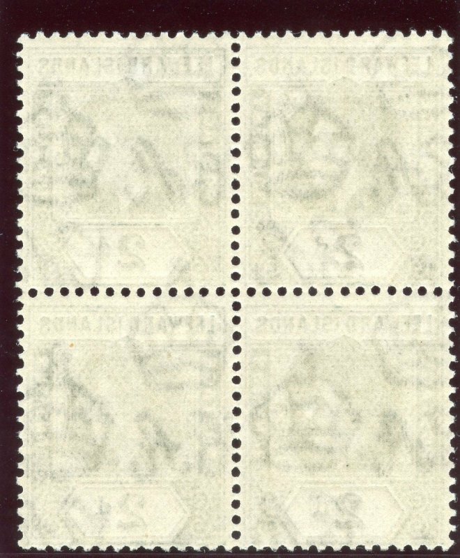 Leeward Islands 1948 KGVI 2d slate block of four superb MNH. SG 103 var. 