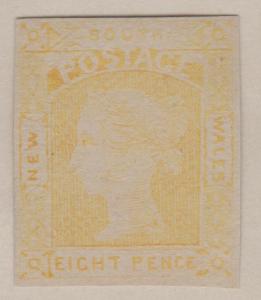 New South Wales 1852-55 QV 8d Yellow Plate Proof or Reprint