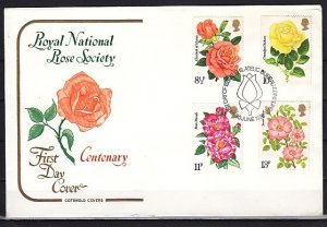 Great Britain, Scott cat. 786-789. Rose Society issue. First Day Cover. ^