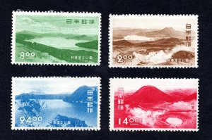 Japan 1950 Akan National Park Scenic Stamps #501-504  MH CV $40