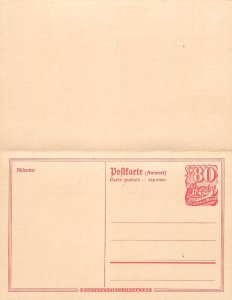 E0025 German Empire 80pf+80pf Post Rider Attached Reply Postal Card unused