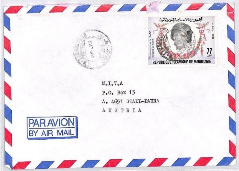 CA203 1980 Mauritania 77um PRINCESS DIANA Issue Airmail Cover MISSIONARY VEHICLE 