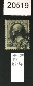 MOMEN: US STAMPS # 154 USED NYFM A85 ST-8P1 LOT # 20519
