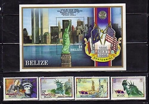 Belize 817-19 Statue of Liberty Mint NH