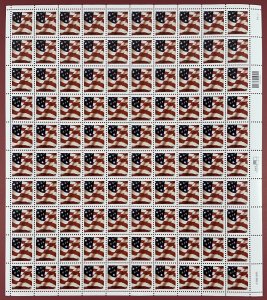 Scott 3620 WAVING FLAG Sheet of 100 US FC Non-denom  Stamps MNH 2002