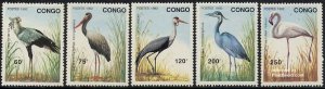 Congo Republic 1992, Birds 5v, MNH