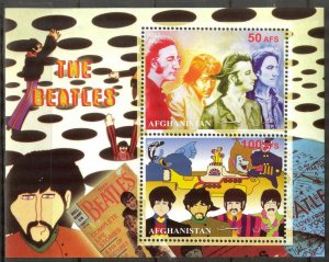 Afghanistan 2007 Music Rock Band The Beatles Sheet MNH