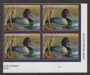 RW88 - Federal Duck Stamp. Plate Number Block Of 4. S/A.  #02 RW88PB4BR