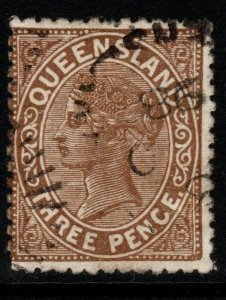 QUEENSLAND SG192 1890 3d BROWN USED