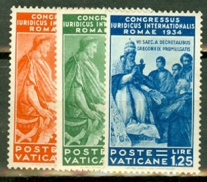 KN: Vatican City 41-6 unused no gum CV $176.50; scan shows only a few