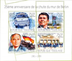 A9700 - TOGO - MISPERF ERROR Stamp Sheet - 2014 - Berlin Wall-