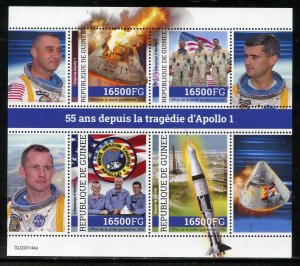 GUINEA 2022 55th  ANNIVERSARY OF THE APOLLO 1 TRAGEDY SHEET MINT NH