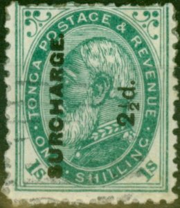 Tonga 1894 2 1/2d on 1s Deep Green SG24 Good Used