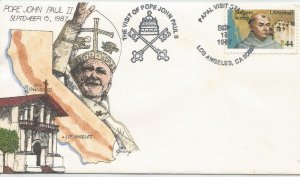 Pope Visit to Los Angeles, sepcial cancel Handrawn cover