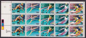 Scott #2615a (2611-15) Winter Olympics Eagle Plate Block of 15 Stamps - MNH Top