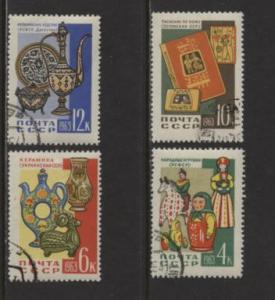 RUSSIA 1963 Scott 2701-2704 Wooden Dolls Used