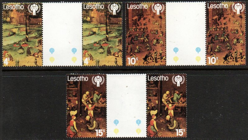 Lesotho Sc #278-280 MNH Gutter Pairs