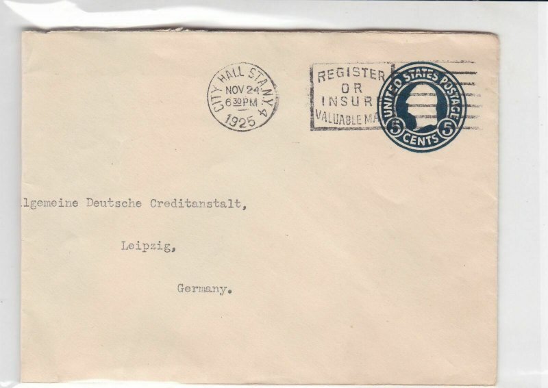 united states 1925 used stamped envelope cover ref 19158