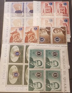 San Marino 1960 Lions Club MNH Block Of 4