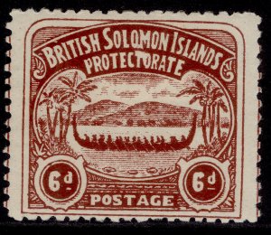 BRITISH SOLOMON ISLANDS EDVII SG6, 6d chocolate, M MINT. Cat £60.