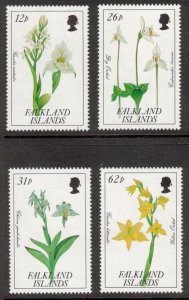 FALKLAND ISLANDS 1991 Orchids; Scott 531-34, SG 629-32; MNH