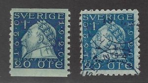 Sweden SC#164, 166 Used F-VF SCV$34.75...Worthy of a close look!!