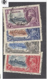 BERMUDA # 100-103 VF-USED 1935 KING GEORGE V SILVER JUBILEE ISSUE CAT VALUE $59