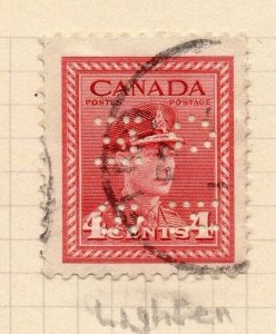 Canada 1942-43 War Effort Issue Fine Used 4c. Hole Punched NW-217540