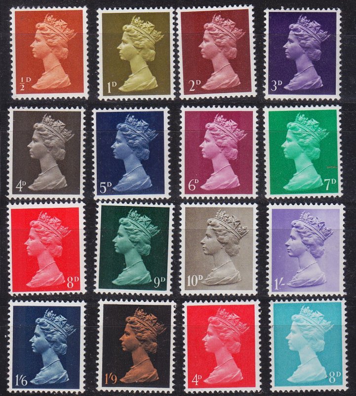ENGLAND GREAT BRITAIN [1967] MiNr 0452-65 ( **/mnh ) Machin pre-decimal