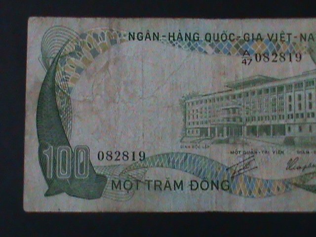 ​VIETNAM-BANK OF VIETNAM-100 DONG-CIRCULATED-VERY FINE WE SHIP TO WORLDWIDE