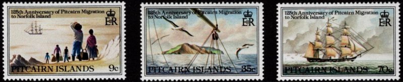 Pitcairn Islands - 1981 - MH* - Migration to Norfolk Is. - Scott # 203 to # 205.