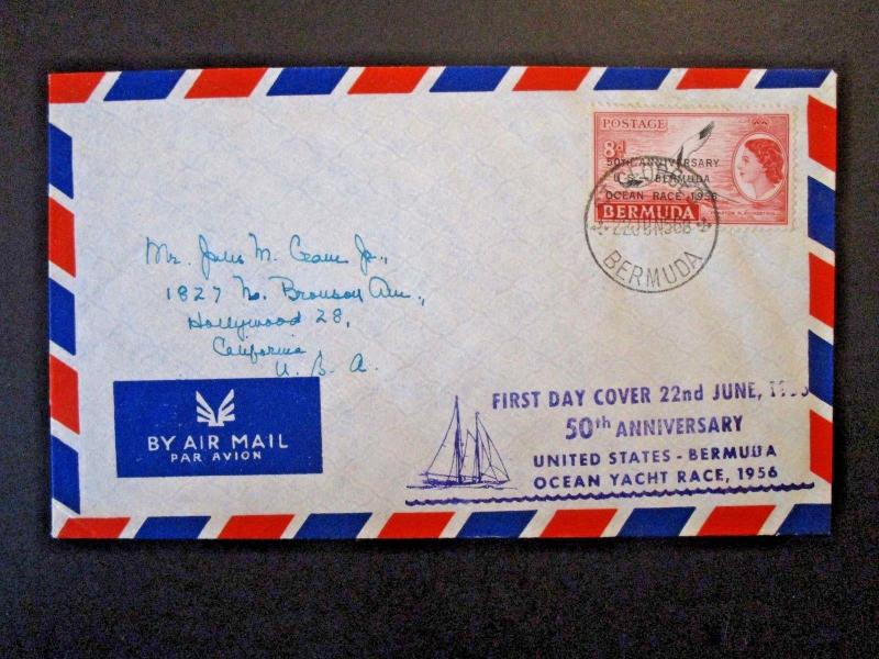 Bermuda 1956 US - Bermuda 8d Ocean Race FDC - Z5075 