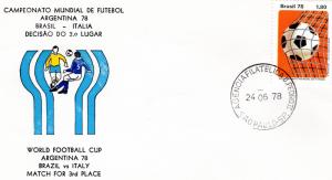 Brazil 1978 World Football Cup 78 Brazil vs.Italy Special Cover Cancellation