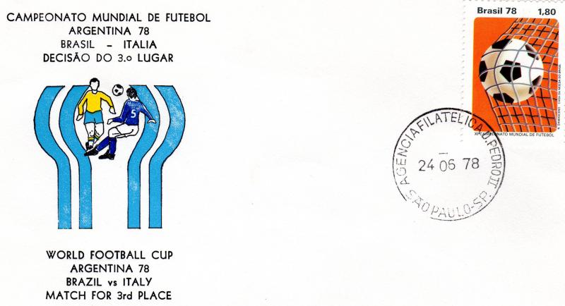 Brazil 1978 World Football Cup 78 Brazil vs.Italy Special Cover Cancellation