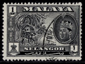 MALAYSIA - Selangor QEII SG129, 1c black, FINE USED.