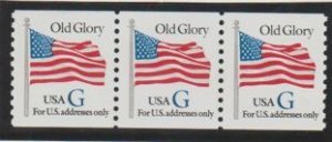 U.S. Scott #2890 'G' American Flag Stamps - Mint NH Strip of 3