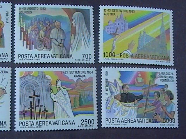 VATICAN # C75-C82-MINT/NEVER HINGED---COMPLETE SET---RELIGION--AIR MAIL--1986