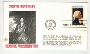 GEORGE WASHINGTON MASONIC 1952 KENICK FDC CACHET + TEXT MOUNT VERNON VIRGINIA