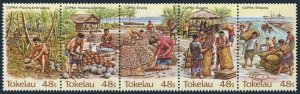 Tokelau 103 ae strips, MNH. Michel 96-100. Copra industry, 1984.