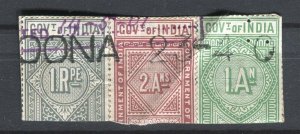 INDIA; 1890s-1900s classic early QV Telegraph issues fine USED Postmark PIECE