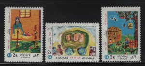 IRAN, 1738-1740, (3)SET, HINGED, 1973, CHILDRENS DRAWINGS