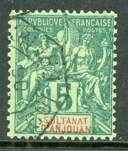 Anjouan 1892 French Colony 5¢ Commerce SG #4 VFU G503