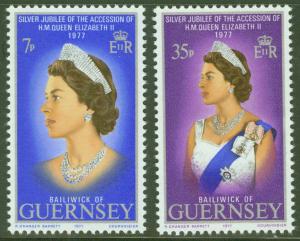 Guernsey Scott 145-6 QE2 Silver Jubilee set 1977 MNH**