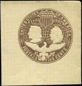 US #U350 Full Corner Cut Square Mint Hinged