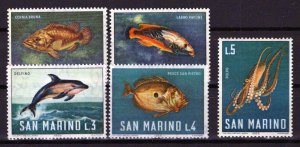 San Marino 643-647 Marine Life, Fish, Octopus, Dolphin ZAYIX 0324S0027M