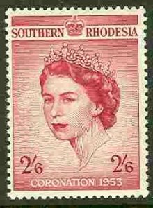 So. Rhodesia # 80 QE II Coronation  (1)  Unused VLH